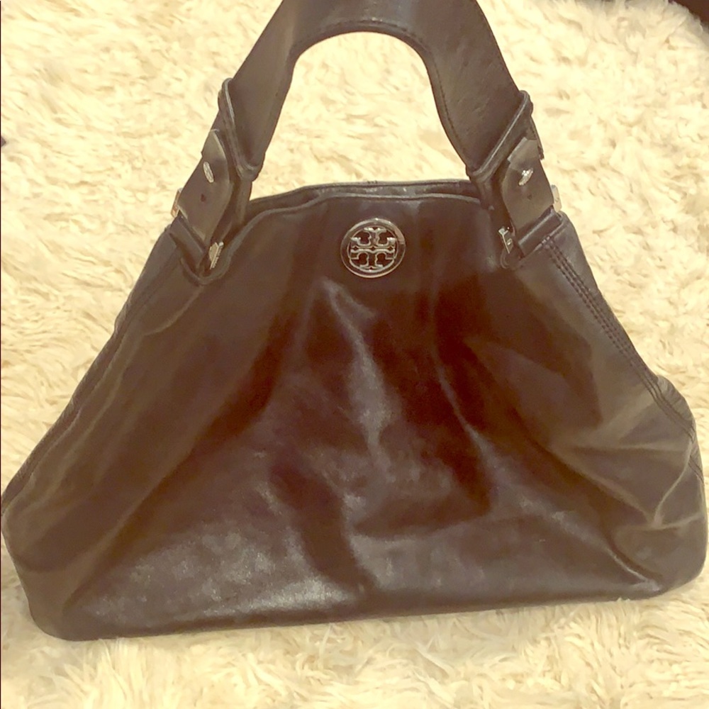 Tory Burch black leather hobo bag